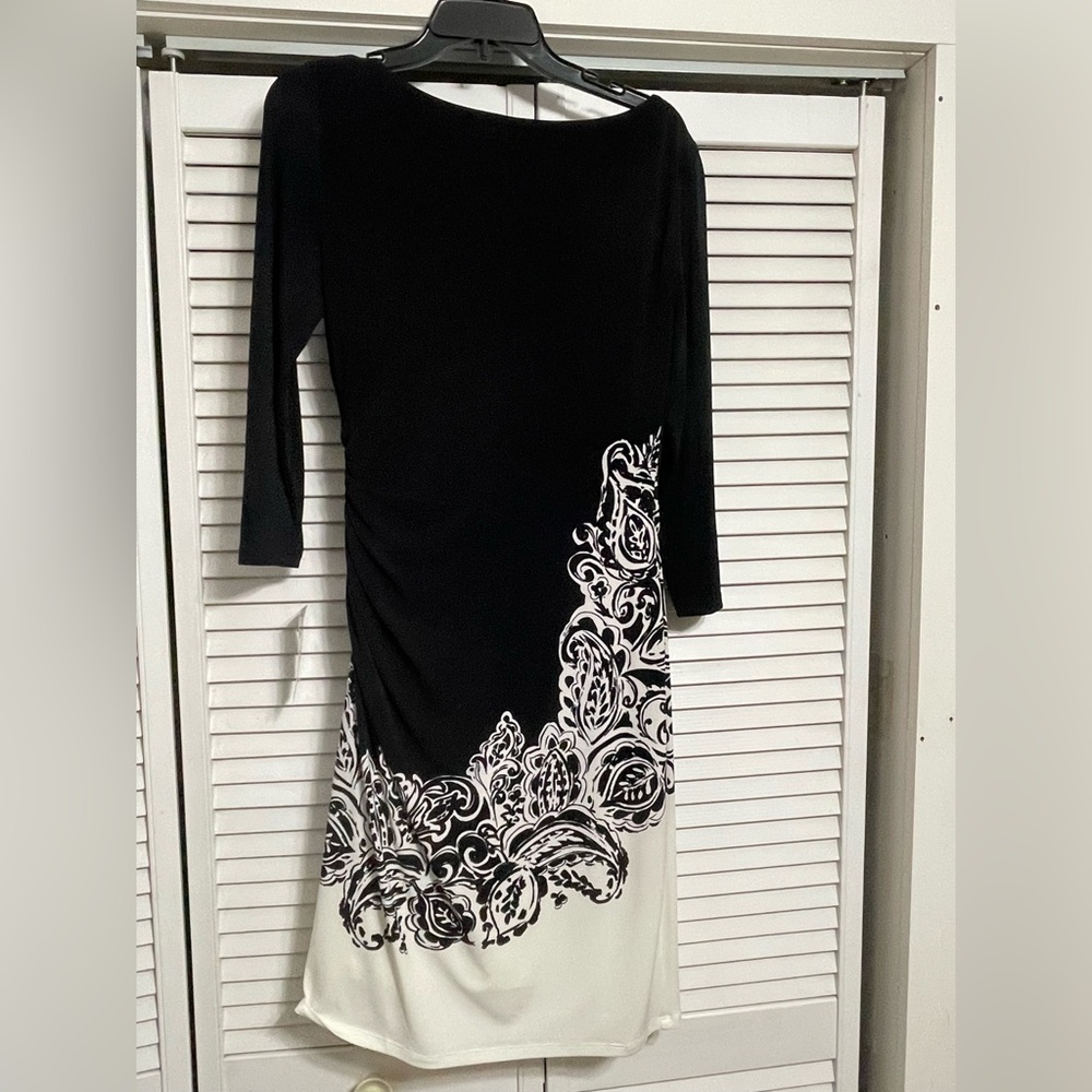 Ralph Lauren Navy and White Long Sleeve Dress
